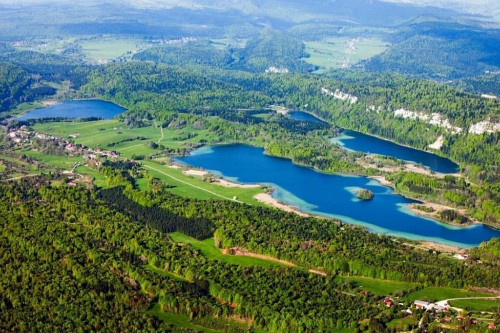 Вилла Gite Jura Mina Chalet Au Milieu De La Nature Ney Экстерьер фото